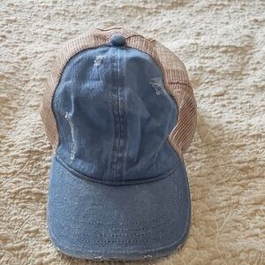 Denim and Mesh Women's Cap